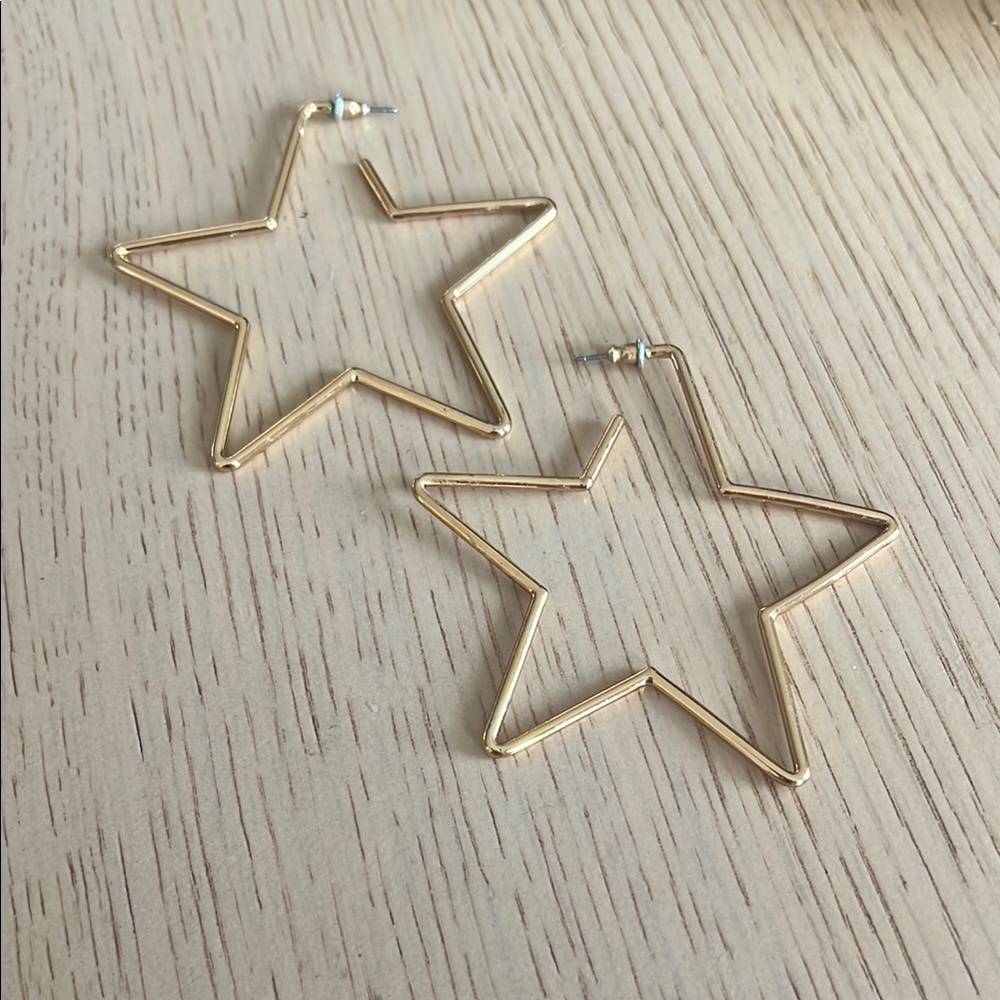 Kate Spade Gold Star Hoop Earrings